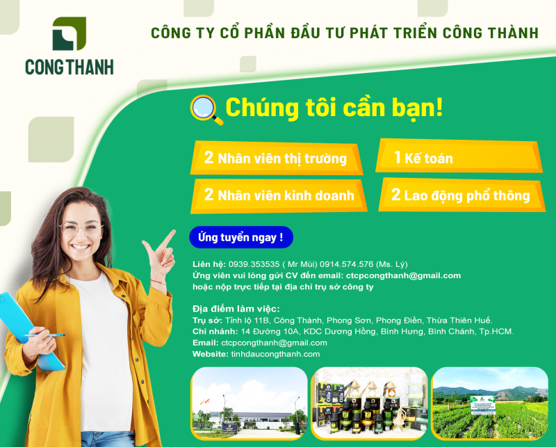 Thông báo tuyển dụng - 20/12/2023